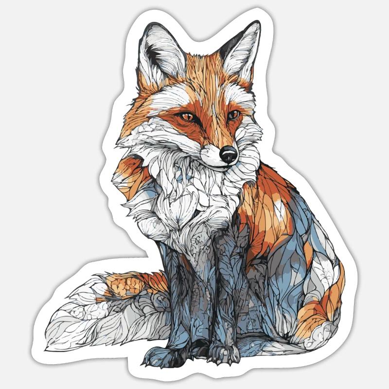 Fuchs - Sticker Größe S (10 x 10 cm) - Mattweiß