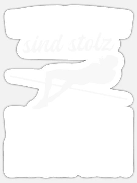 Hochsprung - Meine Eltern sind stolz - Sticker Größe S (10 x 10 cm) - Mattweiß