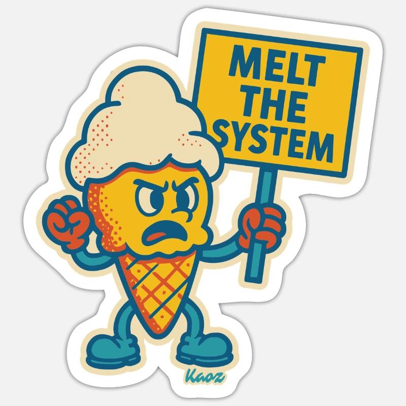 Rebellisches Eis mit „Das System schmelzen“ Sticker Größe S (10 x 10 cm)
