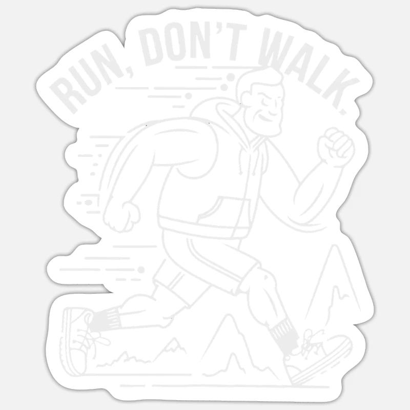 COUREZ, NE MARCHEZ PAS - Sticker taille S (10 x 10 cm) - blanc mat