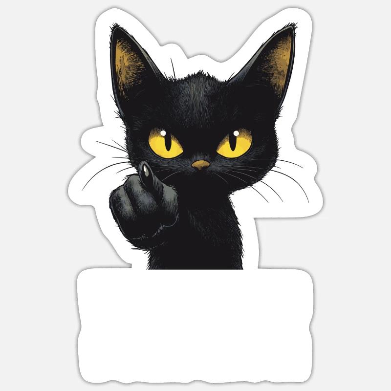 Schwarze Katze sagt’s dir: Dumm bist du! Sticker Größe S (10 x 10 cm)