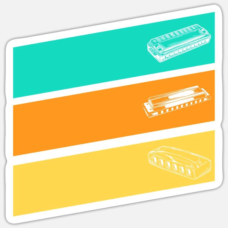 Harmonica Harmonica - Sticker taille S (10 x 10 cm) - blanc mat