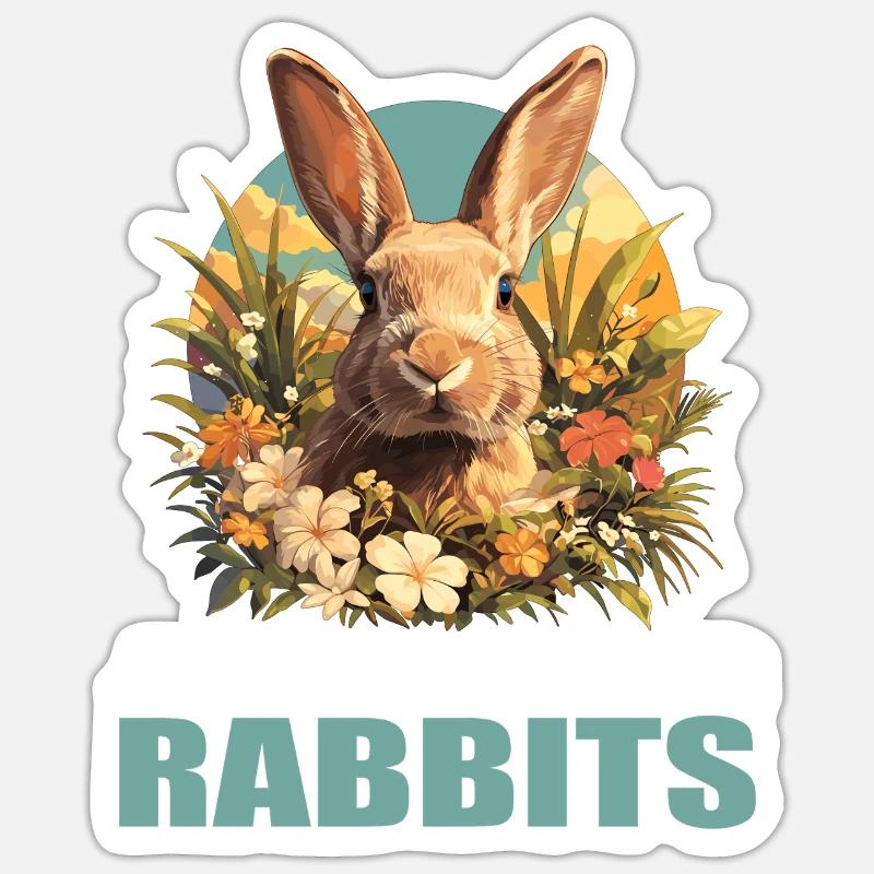 Lapin Lapin - Sticker taille S (10 x 10 cm) - blanc mat