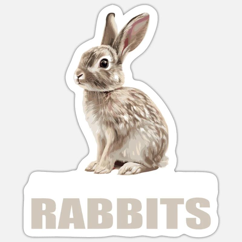Lapin Lapin - Sticker taille S (10 x 10 cm) - blanc mat