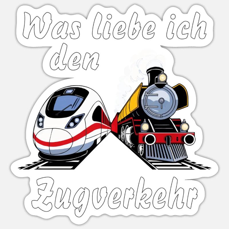 TRAIN Ce que j’aime dans le transport en train - Sticker taille S (10 x 10 cm) - blanc mat