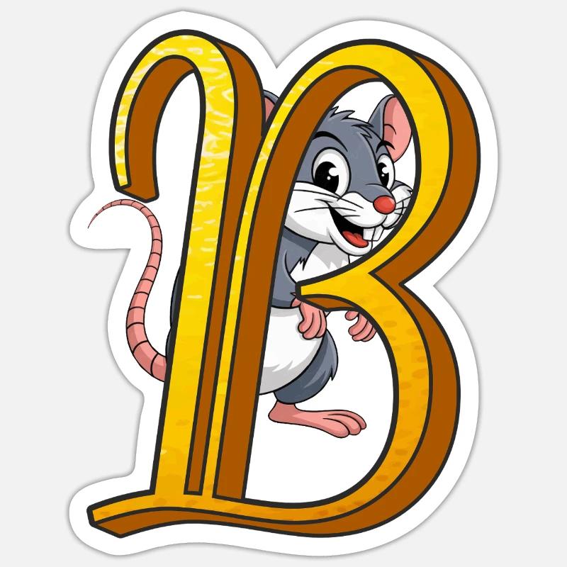 Letter B - Sticker size S (10 x 10 cm) - white matte