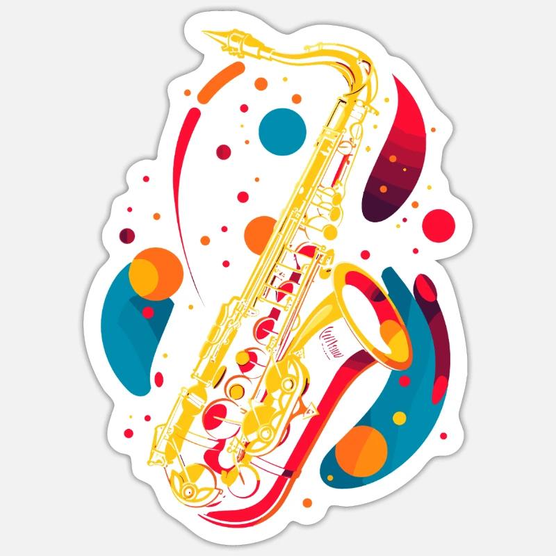 Saxophone Graphics - Sticker size S (10 x 10 cm) - white matte