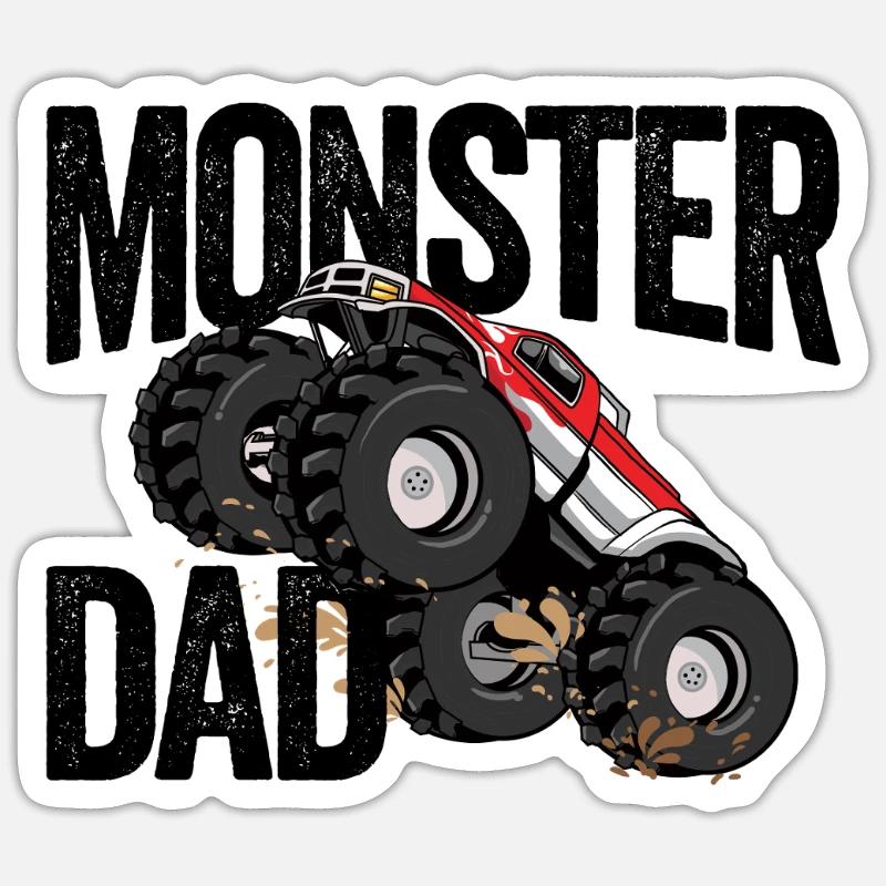 Monster-Papa - Sticker Größe S (10 x 10 cm) - Mattweiß