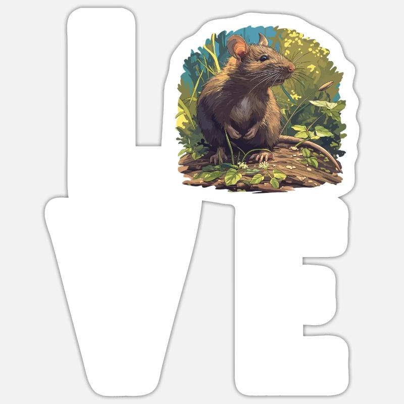 Ratten Ratte - Sticker Größe S (10 x 10 cm) - Mattweiß