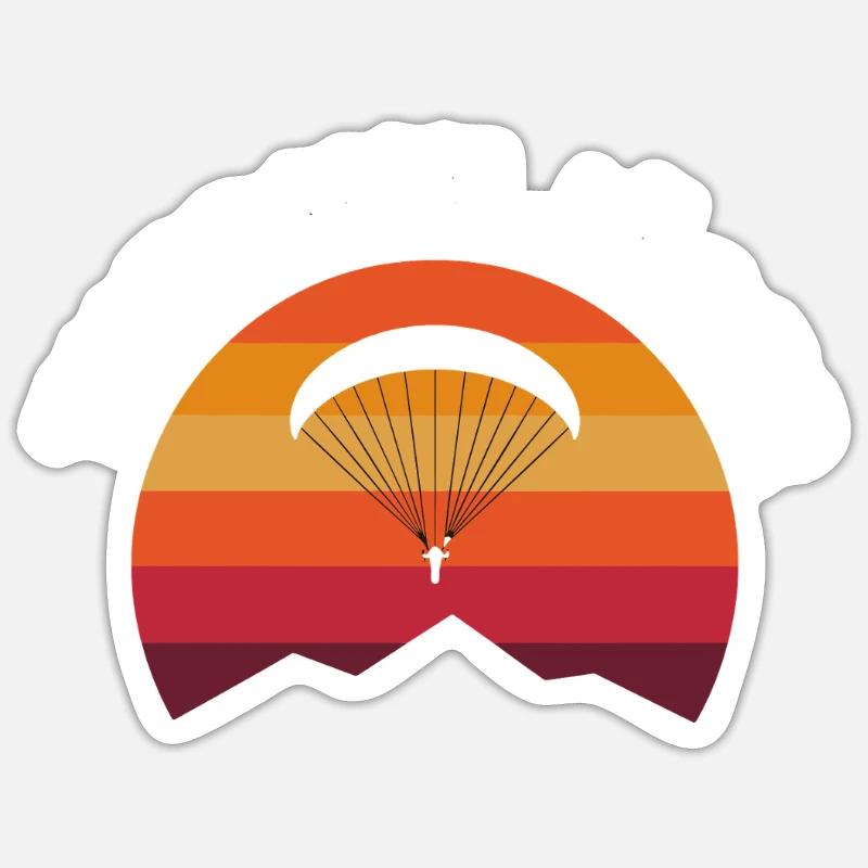 Thermik Jäger Paragliding Abenteuer - Sticker Größe S (10 x 10 cm) - Mattweiß