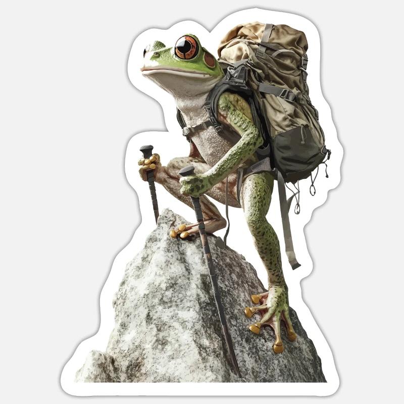 Frosch - Sticker Größe S (10 x 10 cm) - Mattweiß