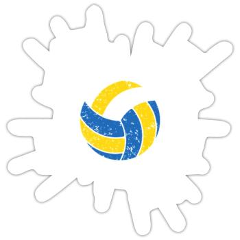 Volleyball Breaking Through - Sticker size S (10 x 10 cm) - white matte - Front