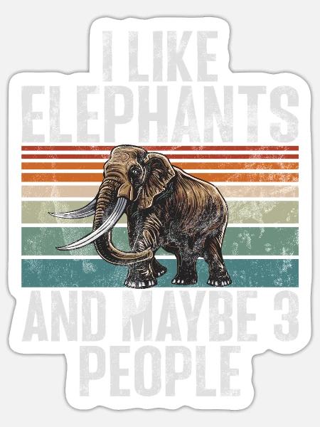 Elephant Lovers Gifts - Sticker Größe S (10 x 10 cm) - Mattweiß