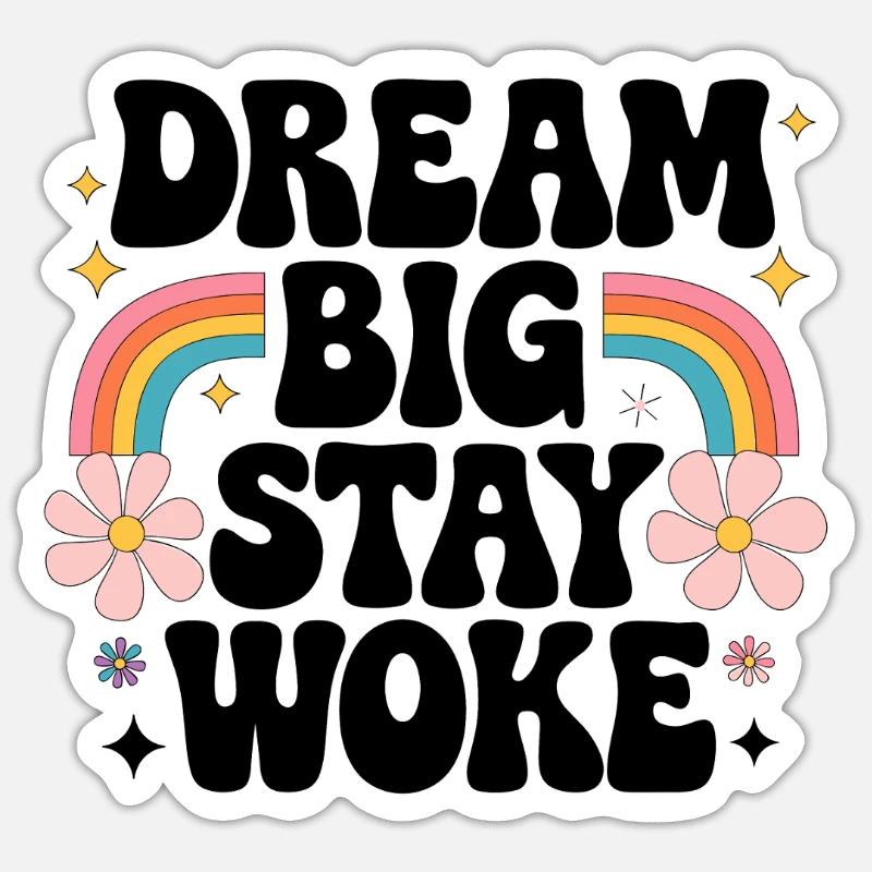 Woke - Sticker Größe S (10 x 10 cm) - Mattweiß