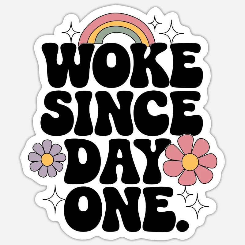 Woke - Sticker Größe S (10 x 10 cm) - Mattweiß