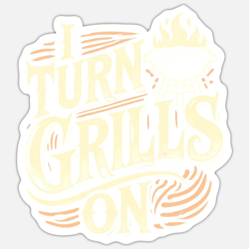 Ich schalte Grills ein - Sticker Größe S (10 x 10 cm) - Mattweiß