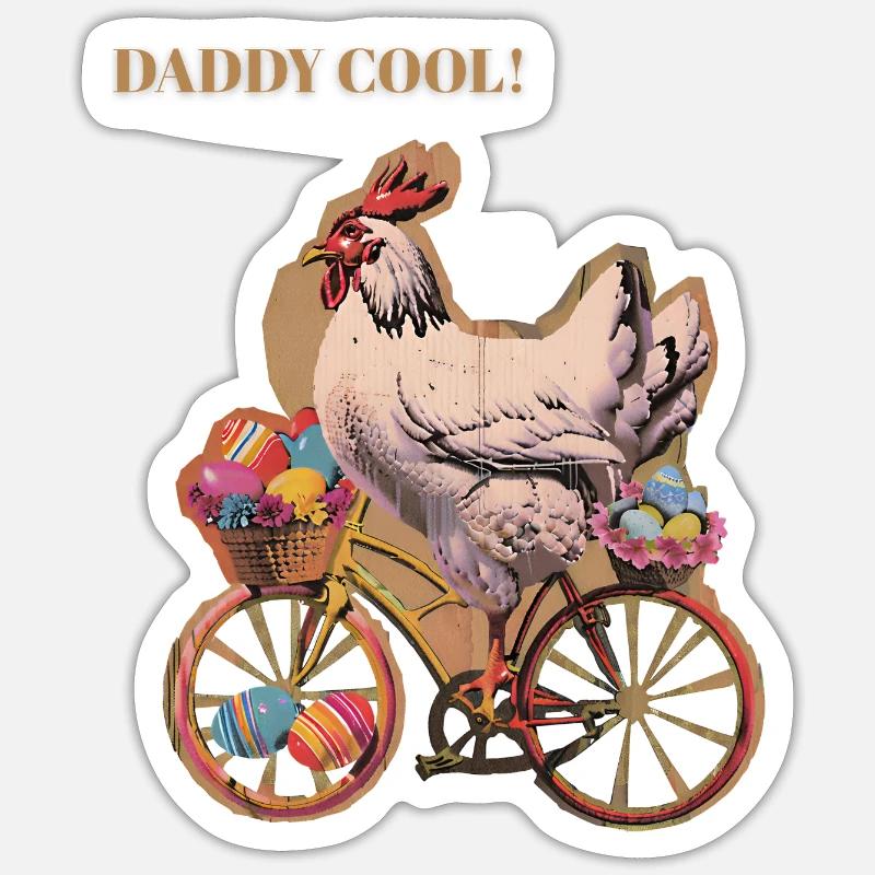 DADDY COOL - Sticker size S (10 x 10 cm) - white matte