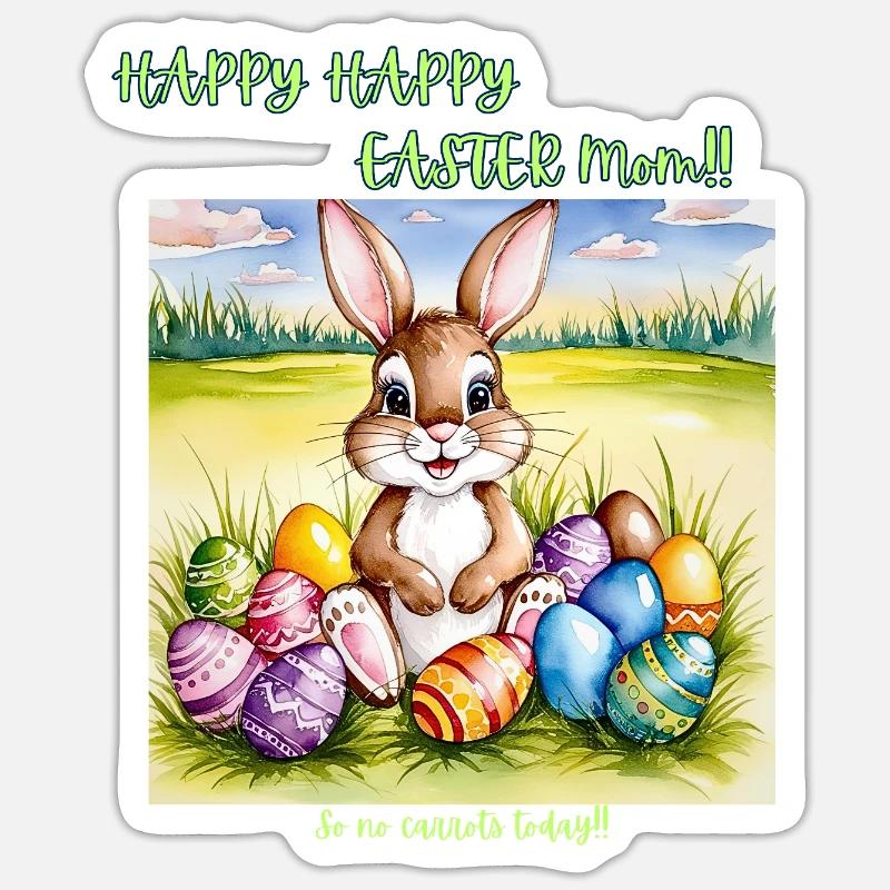 HAPPY HAPPY EASTER - Sticker size S (10 x 10 cm) - white matte
