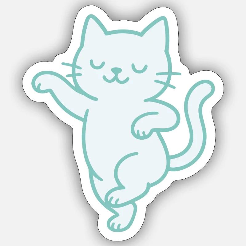 Chat mignon Sticker taille S (10 x 10 cm)