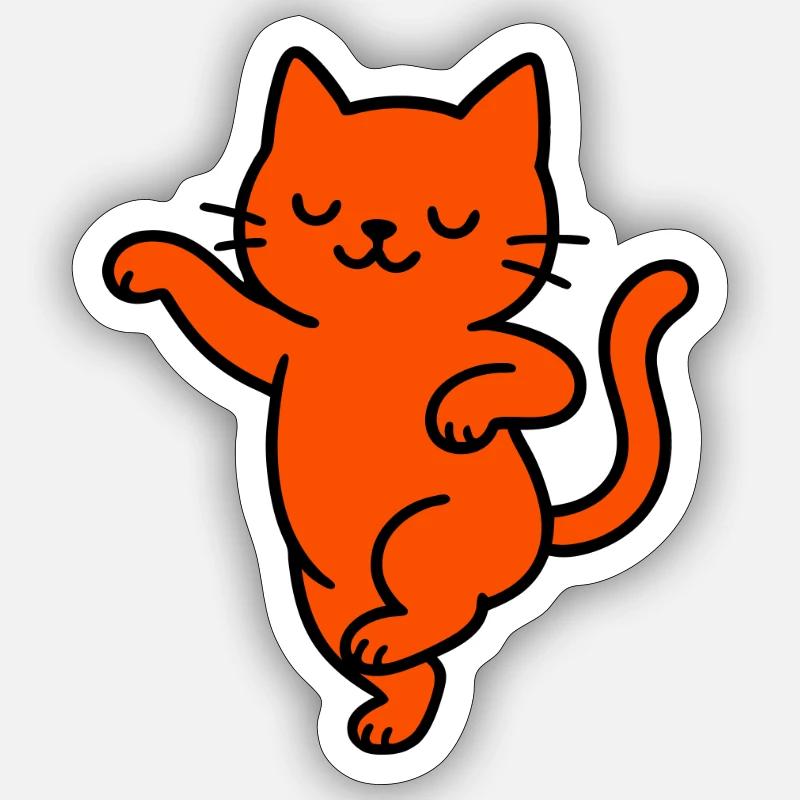 Conception de chat dansant Sticker taille S (10 x 10 cm)