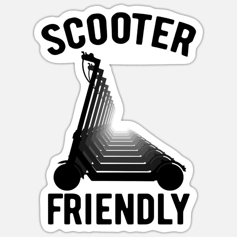 Scooter Friendly E-Scooter, Roller mit Akku Sticker Größe S (10 x 10 cm)