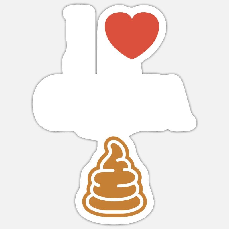 caca - Sticker taille S (10 x 10 cm) - blanc mat