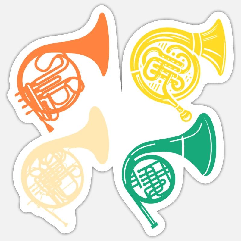 Cor français Hornist Evolution Sticker taille S (10 x 10 cm)