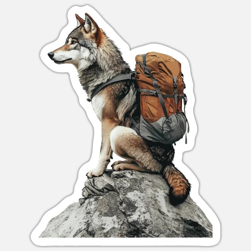 Wolf - Sticker Größe S (10 x 10 cm) - Mattweiß