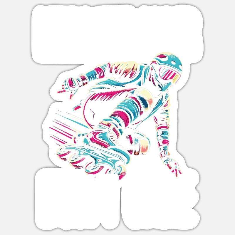 Inline Skating Rollerblading Inline Skates - Sticker Größe S (10 x 10 cm) - Mattweiß