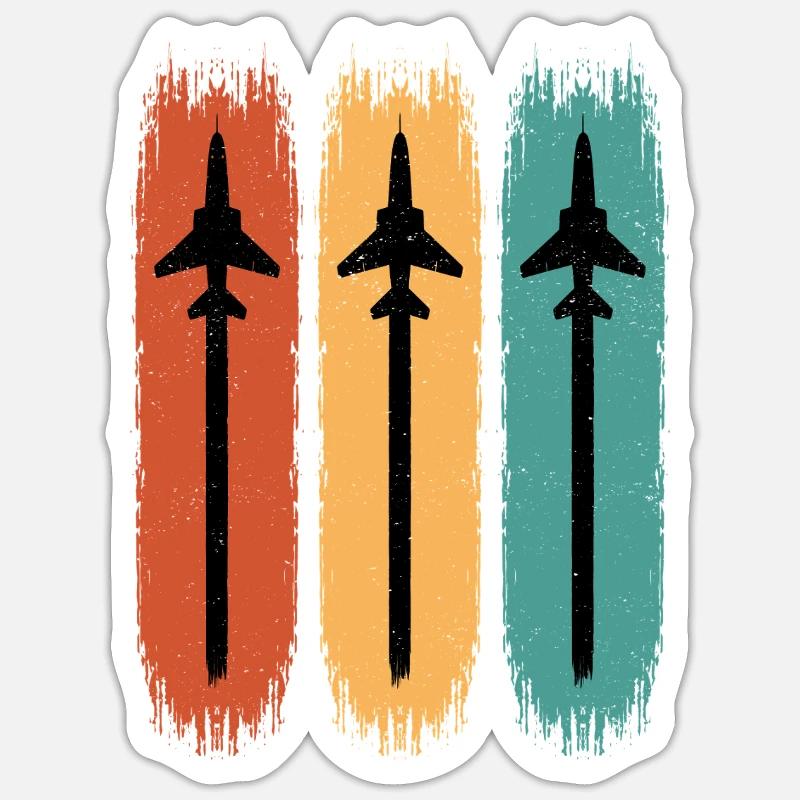 Kampfjet - Sticker Größe S (10 x 10 cm) - Mattweiß