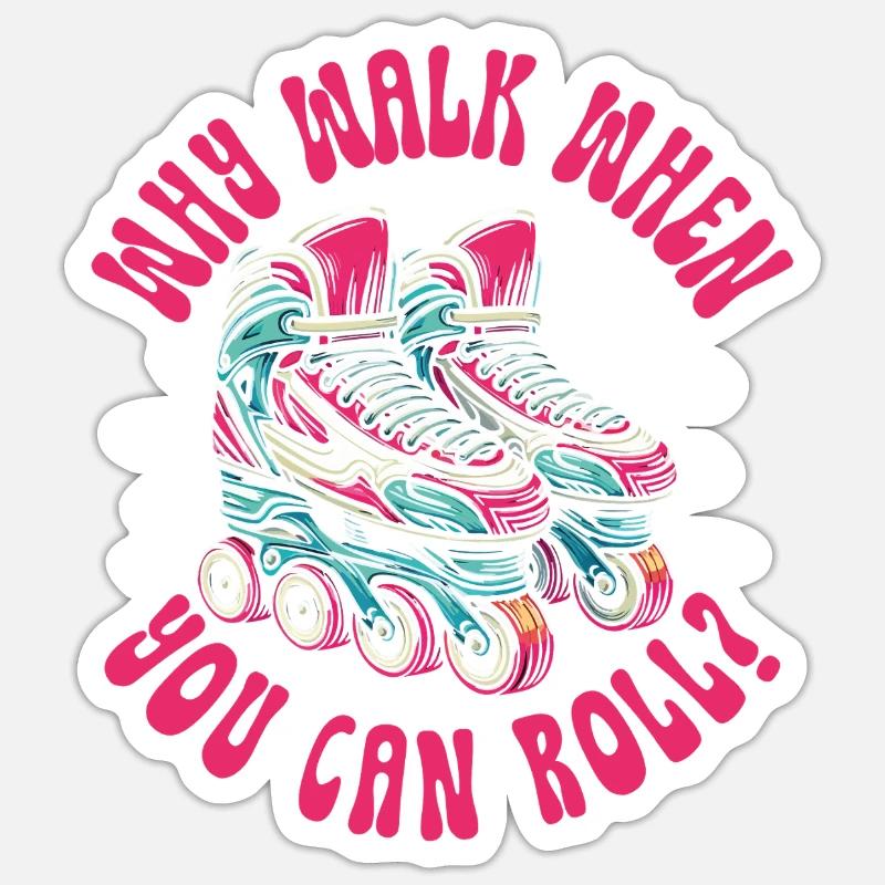Inline Skating Rollerblading Inline Skates - Sticker Größe S (10 x 10 cm) - Mattweiß