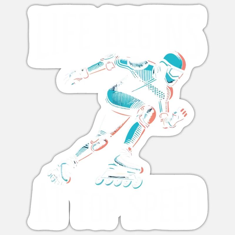 Inline Skating Rollerblading Inline Skates - Sticker Größe S (10 x 10 cm) - Mattweiß
