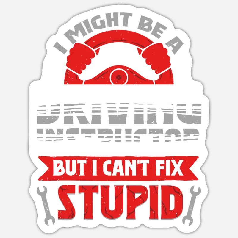 Driving instructor Driving school instructor - Sticker size S (10 x 10 cm) - white matte