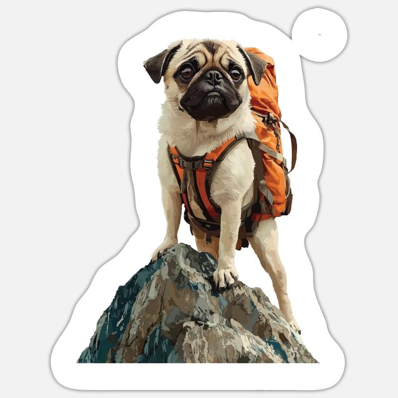 Mops Sticker Größe S (10 x 10 cm)