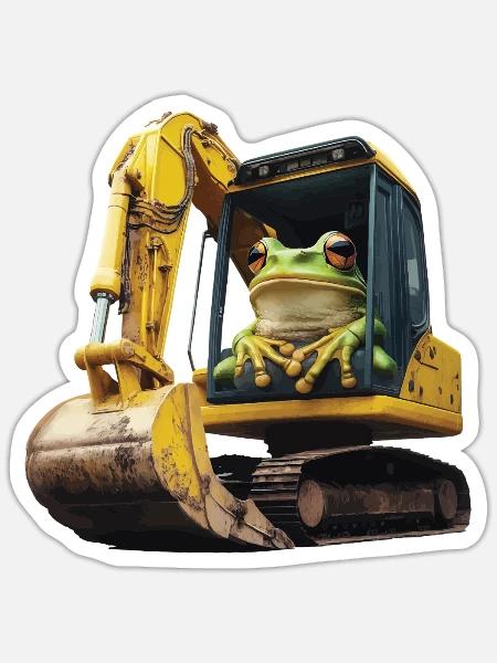 Frosch - Sticker Größe S (10 x 10 cm) - Mattweiß