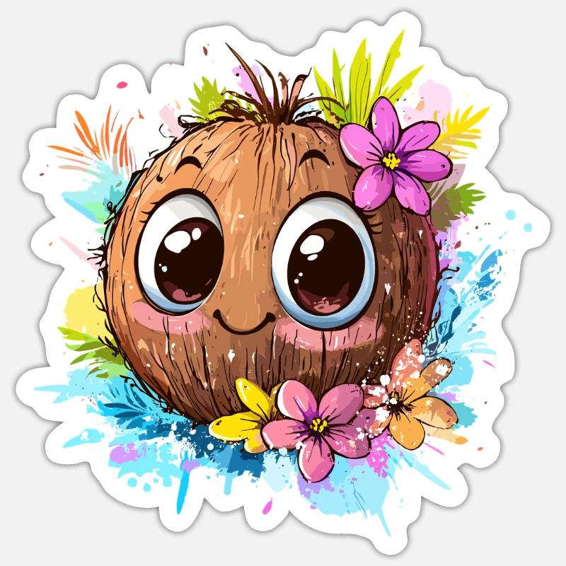 Noix de heureuse Sticker taille S (10 x 10 cm)