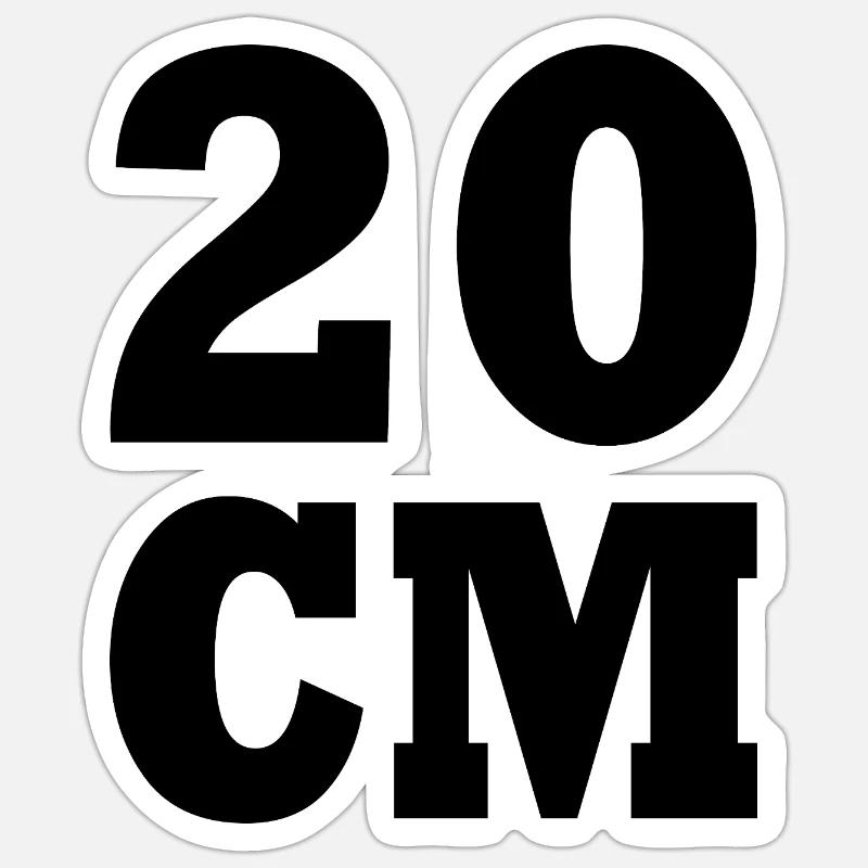 20 cm - Sticker taille S (10 x 10 cm) - blanc mat