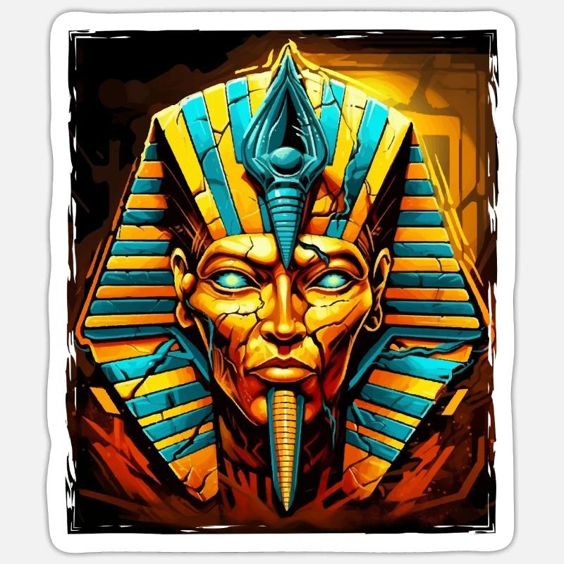 Crâne de pharaon - Sticker taille S (10 x 10 cm) - blanc mat