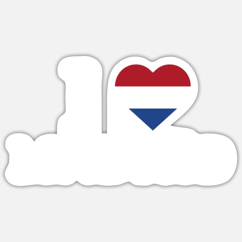 J’aime Madrid Cool J’aime Wrong Flag Pays-Bas - Sticker taille S (10 x 10 cm) - blanc mat