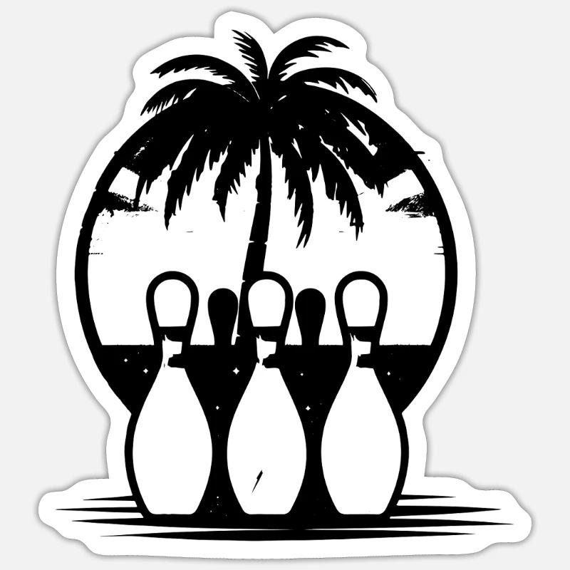 Bowling - Sticker taille S (10 x 10 cm) - blanc mat