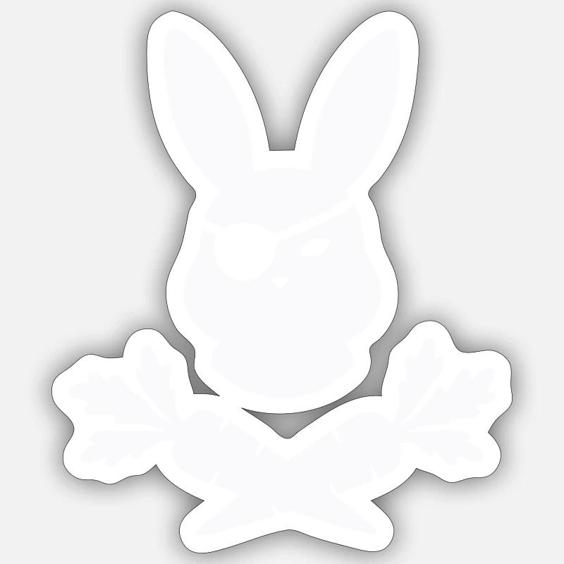 Rabbit Pirate - Sticker size S (10 x 10 cm) - white matte