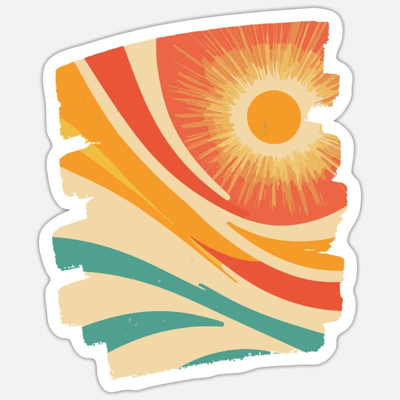 Sommer Retro - Sticker Größe S (10 x 10 cm) - Mattweiß