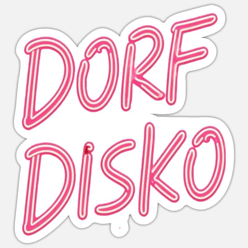 Dorf DISKO Sticker Größe S (10 x 10 cm)