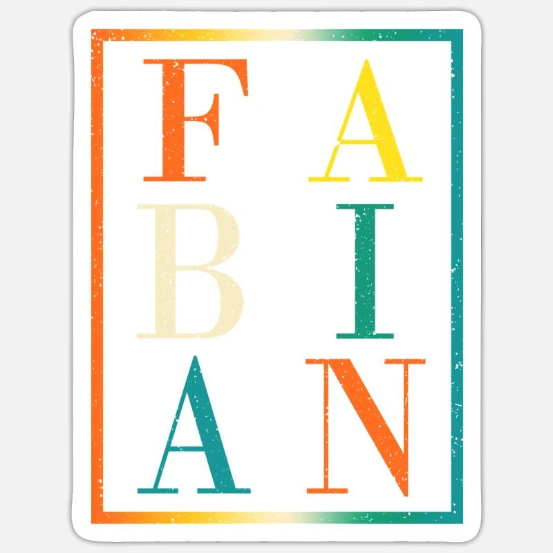 Fabien - Sticker taille S (10 x 10 cm) - blanc mat