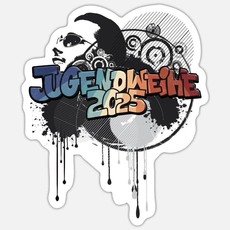 Jugendweihe 2025 Jugendweiheshirt Sticker Größe S (10 x 10 cm)
