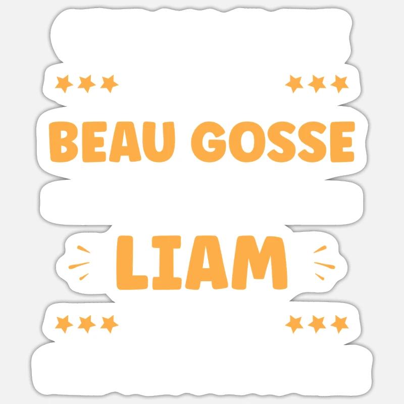 liam - Sticker taille S (10 x 10 cm) - blanc mat