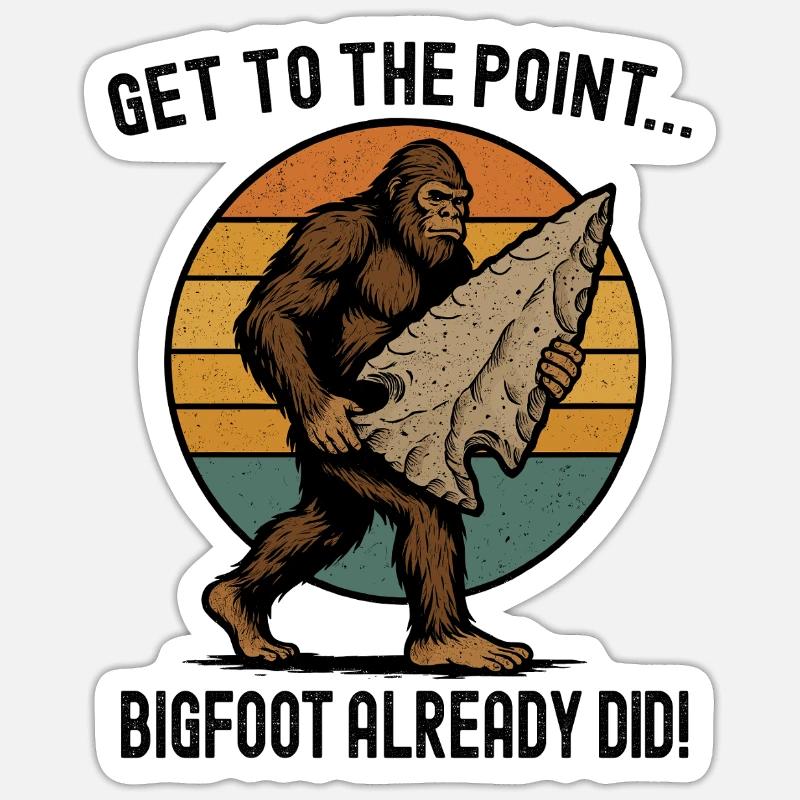 Bigfoot avec pointe de flèche Drôle de chasse à la pointe de flèche Sticker taille S (10 x 10 cm)