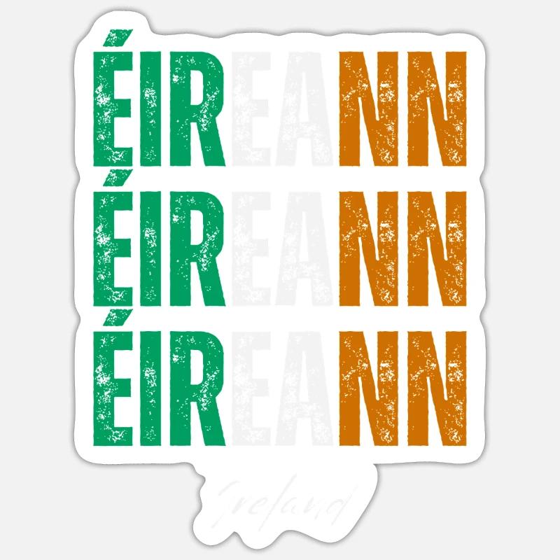 Drapeau de l’Irlande, Irish Pride - Sticker taille S (10 x 10 cm) - blanc mat