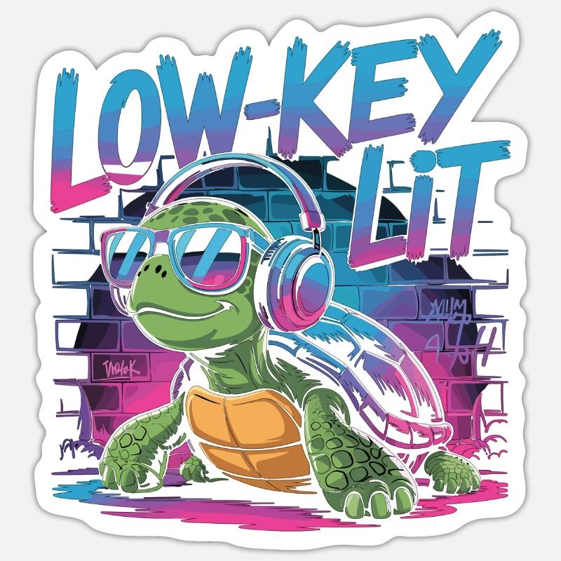 Low-Key Lit Turtle Sticker size S (10 x 10 cm)