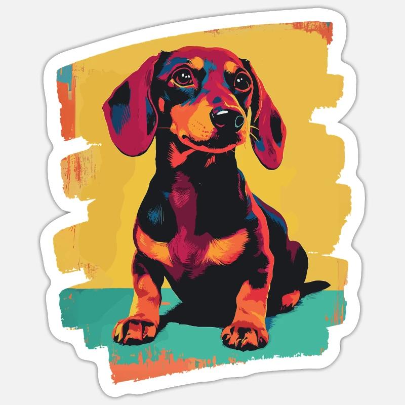 Dackel Dachshund - Sticker size S (10 x 10 cm) - white matte